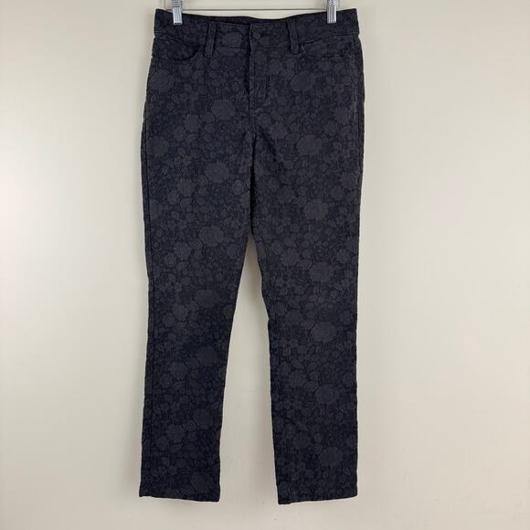 NYDJ Pants Women's 6 Lift Tuck Floral Stretch Jeans Black Floral Legging Skinny - Picture 2 of 11